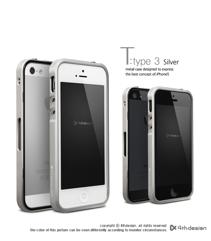T-type3 Aluminum Case Silver for Apple iPhone 5 & 5S