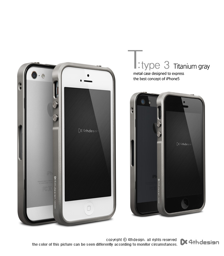 T-type3 Aluminum Case Titanium gray for Apple iPhone 5 & 5S